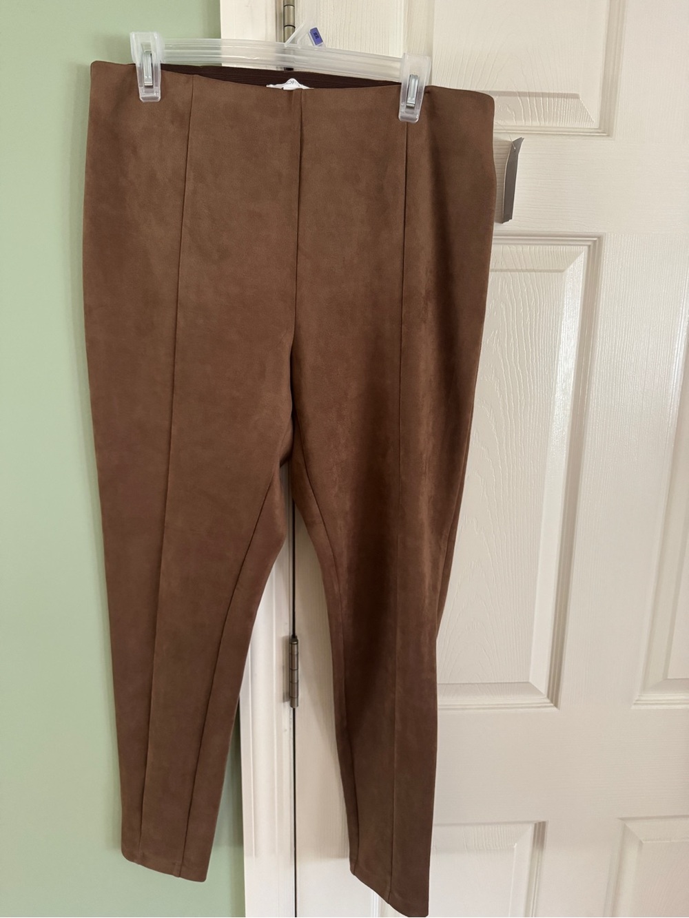 Loft High-Rise Faux Suede Brown Leggings